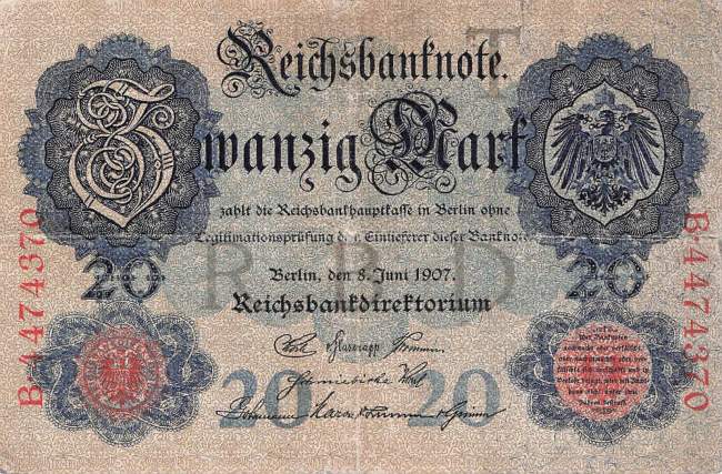 20 Mark 1907 ro.28 T/B